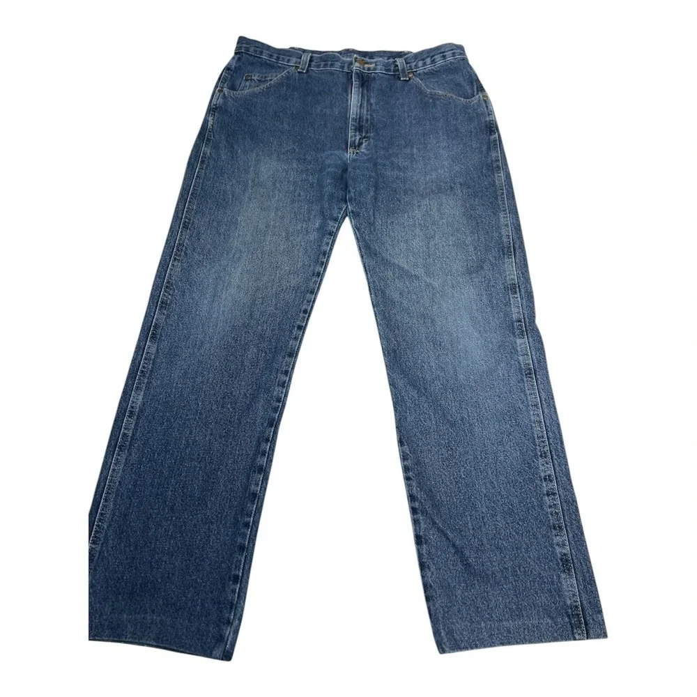 Wrangler Jeans Mens 36x32 Blue Excellent Straight Leg Denim 965TMR‎